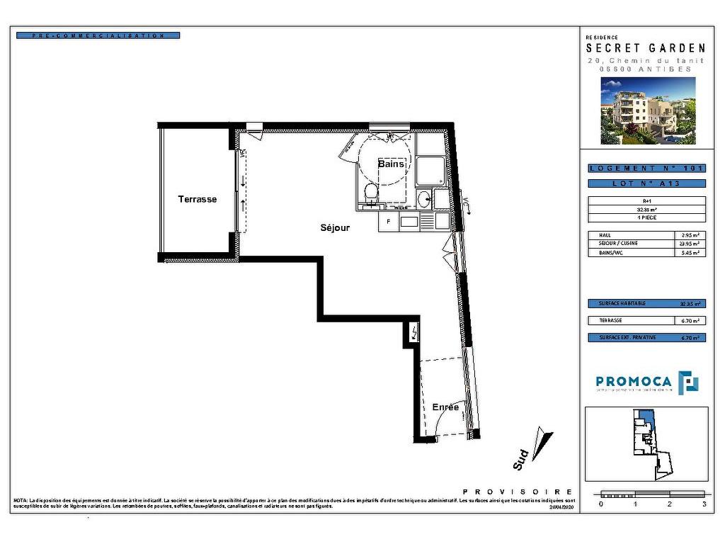 A vendre studio de 32.35m² dans résidence de grand standing